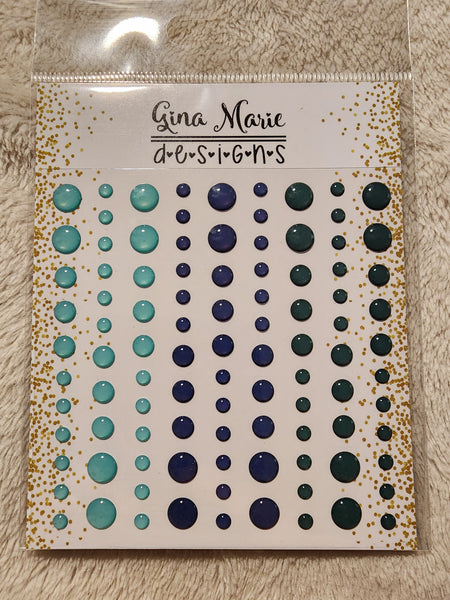 OCEAN WATERS CLEAR WITH COLOR ENAMEL DOTS - Gina Marie Designs