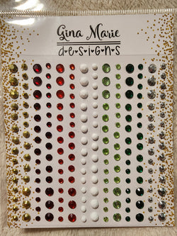 CHRISTMAS RHINESTONES MULTI SIZE PK - GINA MARIE DESIGNS