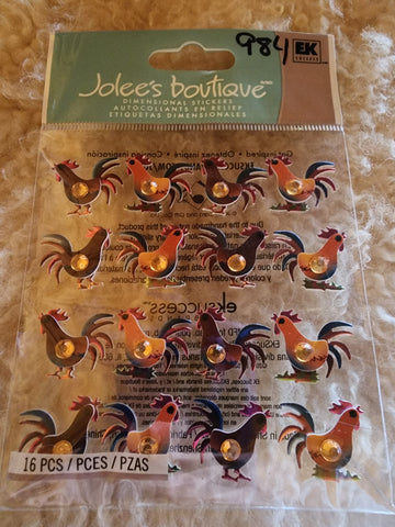 ROOSTERS REPEATS - Jolee's Boutique Stickers