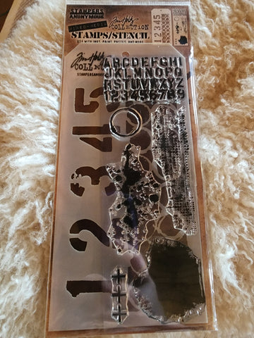 THMM122: Alphabet, Texture, and Large Numbers  - TIM HOLTZ STAMP AND STENCIL SET