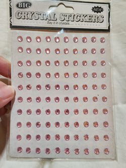 CRYSTAL STICKERS BLING RHINESTONES - PINK