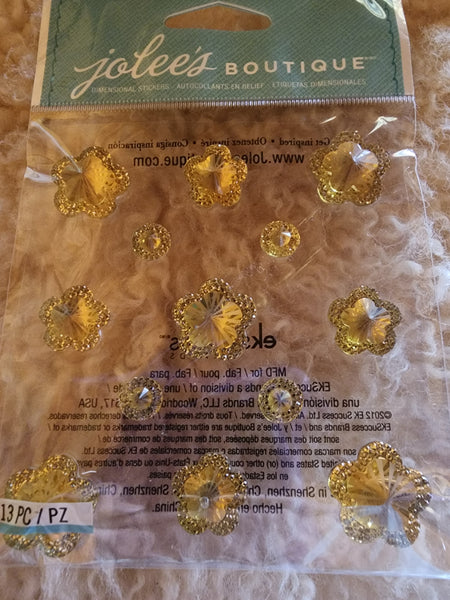 FLORAL PRIZIM (package says silver but they have a gold tone)  - Jolee's Boutique Stickers