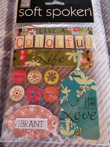 LIVE A COLORFUL LIFE - me & my big ideas SOFT SPOKEN STICKERS