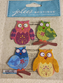 STITCHED OWLS - JOLEES BOUTIQUE STICKERS