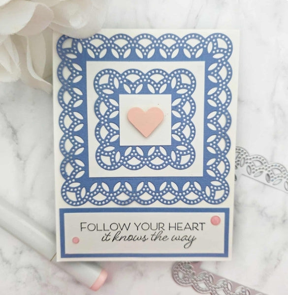 DOTTED DOUBLE LACE SQUARE DIE SET - Gina Marie Designs