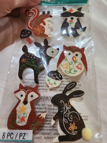 Jolee's Boutique Stickers - WOODLAND FELT ANIMALS