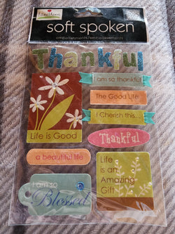 THANKFUL - me & my big ideas SOFT SPOKEN STICKERS