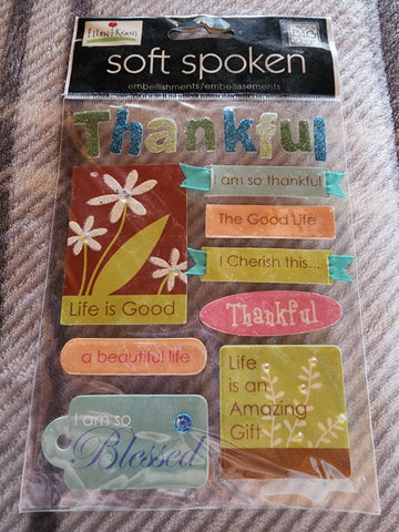 THANKFUL - me & my big ideas SOFT SPOKEN STICKERS