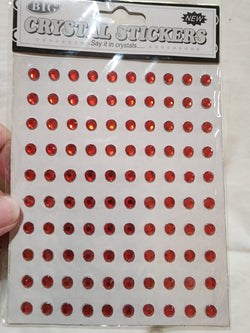 CRYSTAL STICKERS BLING RHINESTONES - RED