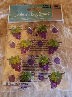 WINE GLASS AND GRAPES REPEATS - Jolee's Boutique Stickers