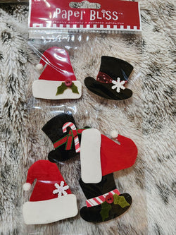 PLEASE NOTE ADHESIVE IS NO LONGER GOOD!!!  PAPER BLISS - HOLIDAY HATS