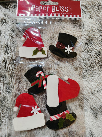PLEASE NOTE ADHESIVE IS NO LONGER GOOD!!!  PAPER BLISS - HOLIDAY HATS