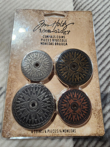 Tim Holtz Idea-ology Compass Coins (Product SKU: TH93061)
