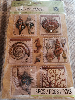 TRAVEL OCEAN STAMP STICKERS - K & COMPANY