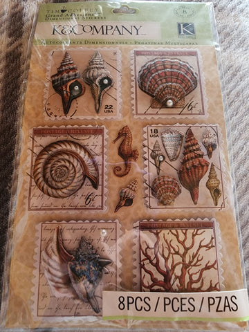 TRAVEL OCEAN STAMP STICKERS - K & COMPANY