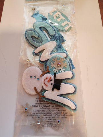 TITLE WAVE - JOLEES BOUTIQUE EMBELLISHMENT STICKERS - LET IT SNOW