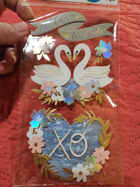 RECOLLECTIONS STICKERS - LOVE BIRDS SWANS