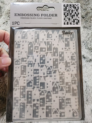 DARICE EMBOSSING FOLDER - HOUSE PATTERN