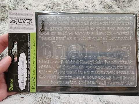 DARICE EMBOSSING FOLDER - THANKS DEFINED