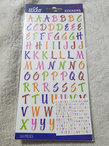 BRIGHT MULTI BRUSH SMALL ALPHA - STICKO STICKERS