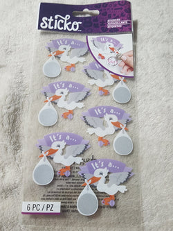 ITS A GIRL REVEAL SCRATCH OFF - STICKO STICKERS