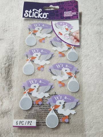 ITS A GIRL REVEAL SCRATCH OFF - STICKO STICKERS