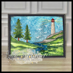 LIGHTHOUSE LANDSCAPE SCENE PLATE DIE - GINA MARIE DESIGNS