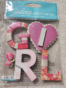 BABY GIRL YARN WORD - Jolee's Boutique Stickers