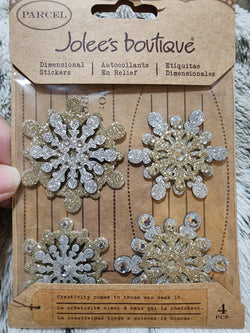 PRESENTS Jolee's Boutique Stickers - GLASS GLITTER SNOWFLAKES