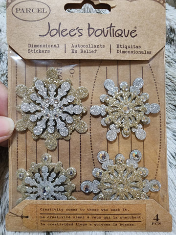 PRESENTS Jolee's Boutique Stickers - GLASS GLITTER SNOWFLAKES