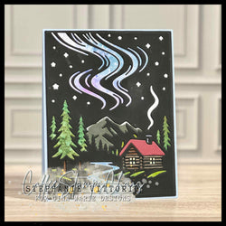 AURORA BOREALIS CABIN PLATE DIE - GINA MARIE DESIGNS