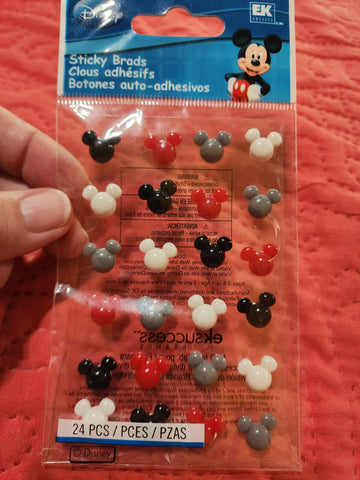 MICKEY HEAD STICKY BRADS REPEATS - Jolee's Boutique Stickers