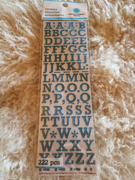 SMALL GLITTER ALPHA BLUE - Martha Stewart Stickers