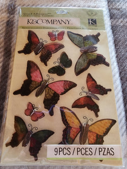 ENGRAVED GARDEN BUTTERFLY STICKERS - K & COMPANY