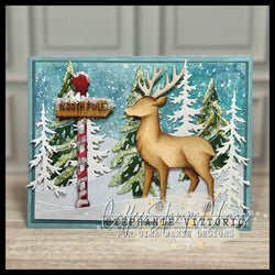 REINDEER NORTH POLE SIGN DIE SET - GINA MARIE DESIGNS