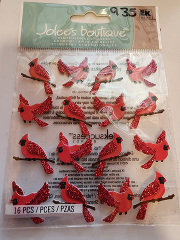 HARD TO FIND Jolee's Boutique Stickers - CARDINAL REPEATS