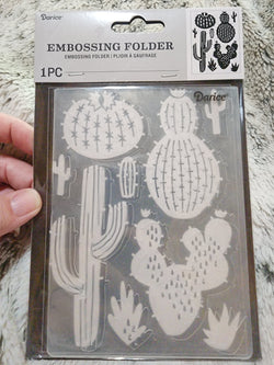 DARICE EMBOSSING FOLDER - MULTI CACTUS BKGD