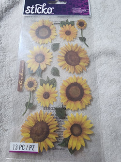VELLUM SUNFLOWERS - STICKO STICKERS
