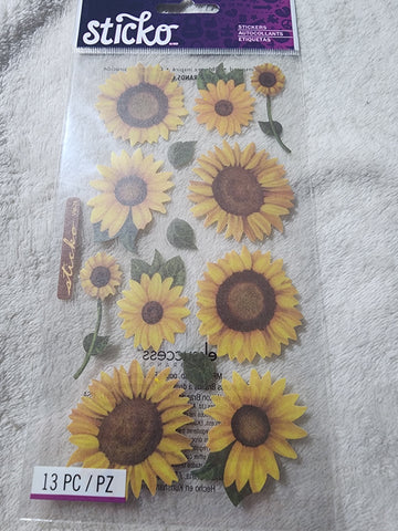 VELLUM SUNFLOWERS - STICKO STICKERS