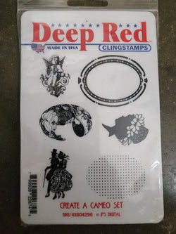 CREATE A CAMEO SET - DEEP RED RUBBER STAMPS