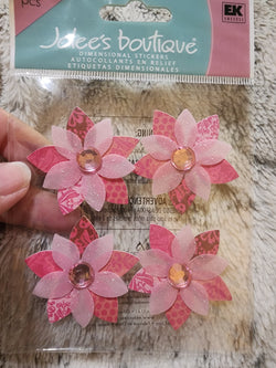 JOLEES BOUTIQUE STICKERS - PINK CLUSTER FLOWERS