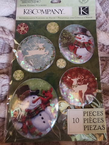 SNOWMEN SNOWGLOBE STICKERS - K & COMPANY