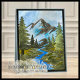 MOUNTAIN RIVER SCENE PLATE DIE - GINA MARIE DESIGNS