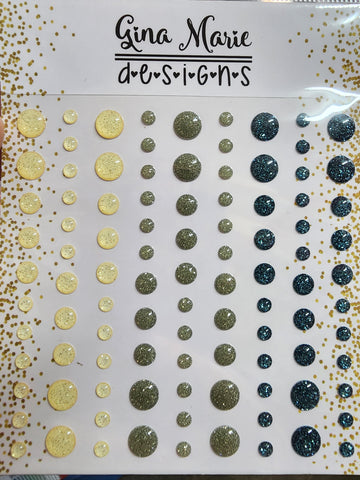 WINTER SPARKLE GLITTER STYLE ENAMEL DOTS - Gina Marie Designs