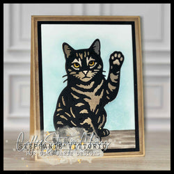 WAVING TABBY CAT PLATE DIE - GINA MARIE DESIGNS