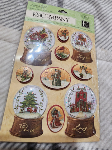 SW GLAD TIDINGS SNOW GLOBE STICKERS - K & COMPANY