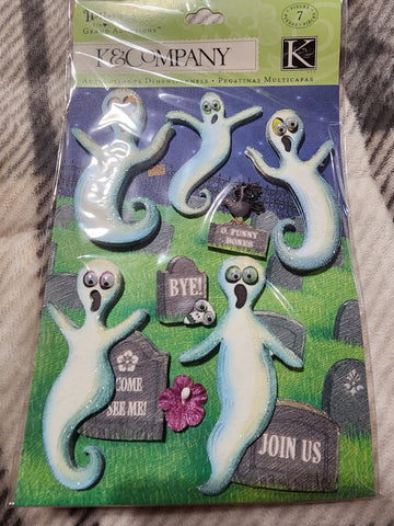 TIM COFFEY HALLOWEEN GHOST STICKERS - K & COMPANY