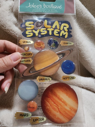 HARD TO FIND Jolee's Boutique Stickers - SOLAR SYSTEM 2