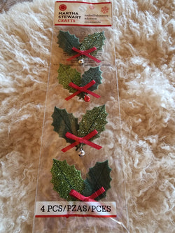 GLITTERED HOLLY LEAF - Martha Stewart Stickers