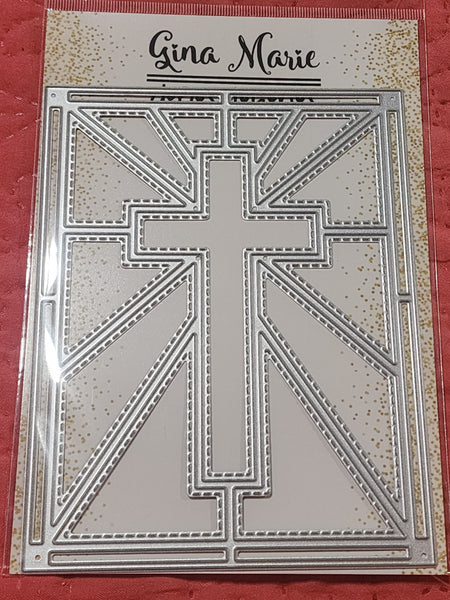 STITCHED CROSS PANEL BKGD DIE - Gina Marie Designs